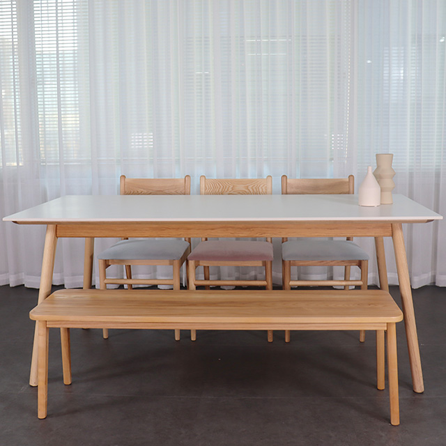 Mild Natural Ash Set 3 (Table + Baum Ash Chair + Bench)